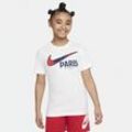 Paris Saint-Germain Swoosh Nike Fußball-T-Shirt für ältere Kinder - Weiß
