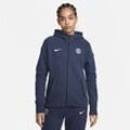 Paris Saint-Germain Tech Fleece Windrunner Nike Fußball-Hoodie mit durchgehendem Reißverschluss für Damen - Blau