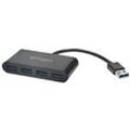 Kensington UH4000 4 x USB 3.0 Female auf 1 x USB 1.1 Male Hub K39121EU 4 Ports Schwarz