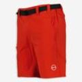 Rote Sport-Shorts mit schwarzem Gürtel mit Steckschnalle