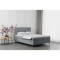 Kaiser - Boxspringbett mit bettkasten matratze adel stoff Monolith Hellgrau 140x200 cm