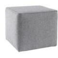 Designer-Hocker quadratisch H 35 cm grauer Stoff PAVE