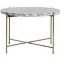 Beistelltisch rund Terrazzo und goldfarbenes Metall D55 cm MEZZO