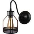 Vintage Industrielle Wandleuchte Schwarz Käfig Wandlampe Metall Deckenleuchte für Wohnzimmer Schlafzimmer Flur