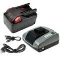 Trade Shop - Trade-Shop 2in1 Set: Li-Ion Akku 28V / 4000mAh + Ladegerät mit usb kompatibel mit aeg Milwaukee V28 ms, V28 pd, V28 sg, V28 sx, V28 vc,