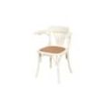 Vintage Thonet Holzstuhl 47x78x44 cm Küchenstuhl Rustikaler Stuhl mit Armlehnen Stuhl für das Esszimmer Moderner Sessel - antikes weiß