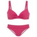 Triangel-Bikini LASCANA, Damen, Gr. 32, Cup A, rot, Polyamid, unifarben, Bikini-Sets, in Bralette-Form