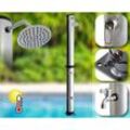 Solardusche 35L 20L Schwarz Silber Fußdusche Camping Außendusche Gartendusche Pooldusche 35L - silber - rund ohne Zubehör