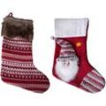 Inda-exclusiv - 2er Set Weihnachts-Socken mit Applikation-D290588-2er-Weihnachtsmann