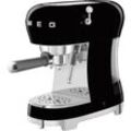 Smeg - Espressomaschine ECF02BLEU mit 15 bar Pumpendruck und Dampffunktion 1,1 Liter, schwarz