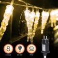 40 led Eiszapfen Lichterketten Weihnachtsdeko Eisregen transparent Lichterkette.Warmweiß - Tolletour