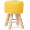 Kidsdepot - Hocker Iggy 29 cm Baumwolle und Holz Gelb