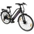 E-Bike MAXTRON "MT 12" E-Bikes Gr. 50 cm, 28 Zoll (71,12 cm), schwarz Pedelec, Elektrofahrrad für Damen u. Herren, Trekkingrad