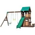 Spielturm BACKYARD DISCOVERY "Lakewood" Spieltürme braun (braun, grün) Kinder Spielturm mit Schaukeln und Rutsche