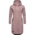 Kurzmantel RAGWEAR "Letti Long" Gr. 4XL (48), lila (mauve), Damen, Obermaterial: 54% Polyester, 41% Baumwolle, 5% Viskose, Mäntel, Übergangsjacke aus Fleece mit Kapuze