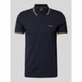 Slim Fit Poloshirt mit Label-Print Modell 'Paul'