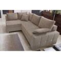 Ecksofa COLLECTION AB "Parma L-Form", braun (schlamm, cappuccino), B:224cm H:84cm T:161cm, Kunstleder SOFTLUX / Struktur (80% Polyester; 20% Polyacryl), Microfaser PRIMABELLE (100% Polyester), Materialzusammensetzung Zierkissen: Jeweils analog des Korpusbezugs (Wendekissen, teilweise im Materialmix), Microfaser PRIMABELLE (100% Polyester) / Struktur (80% Polyester; 20% Polyacryl), Sofas, mit Bettf