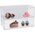 Senderpick - Acrylvitrine für Gebäck, zweistöckige Vitrine für Cupcakes und Gebäck, Thekenvitrine für Gebäck und Donuts für Haushalte, Bäckereien,