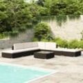 8-tlg. Garten-Lounge-Set, Gartenmöbel, Sitzgruppe Gartenset mit Auflagen Poly Rattan Schwarz LLOAQ969974 Maisonchic
