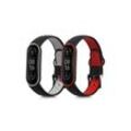 kwmobile Uhrenarmband 2x Sportarmband für Xiaomi Mi Smart Band 6/Mi Band 6/Band 5, Armband TPU Silikon Set Fitnesstracker, schwarz