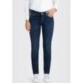 Slim-fit-Jeans MAC, Damen, Gr. 42, Länge 30, blau (new basic wash), Denim/Jeans, Obermaterial: 97% Baumwolle, 3% Elasthan, casual, slim fit, Jeans