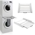 Verbindungsrahmen für Waschmaschine/Trockner mit Handtuchhalter [en.casa] Weiß