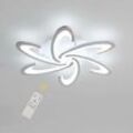 Comely - Moderne LED-Deckenleuchte, dimmbar mit Fernbedienung, 54 w, kreatives Blumenform-Design, Deckenleuchte, Metall-Acryl, moderne Blütenblätter,