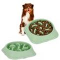 Relaxdays - 2x Anti Schling Napf, Futternapf für Hunde, 500 ml, langsames Fressen, Hundenapf spülmaschinenfest, Hundeschüssel, grün