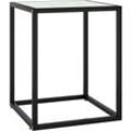 Couchtisch Schwarz mit Weißem Glas Marmor-Optik 40x40x50 cm Vidaxl Schwarz