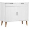 Sideboard molde Weiß 90x40x80 cm Massivholz Kiefer Vidaxl