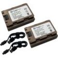 2x Trade-Shop Li-Ion Kamera-Akku 7,2V / 2600mAh Typ-C ntc V1 kompatibel mit Sony Alpha 8S iii, ILCE-7M4, ILCE-9M2