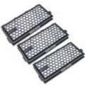 3x Staubsaugerfilter Ersatz für Miele 9616280, 9616286, SF-AAC50, SF-AA50, SF-AH50, 9616110 für Staubsauger - HEPA-Aktivkohlefilter Schwarz Weiß