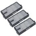 3x Staubsaugerfilter kompatibel mit Miele S8710, S8730, S8390, S8510, S8520, S8530, S8590 Staubsauger - HEPA-Aktivkohlefilter Schwarz Weiß - Vhbw