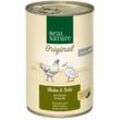 REAL NATURE Original Nassfutter für Hunde Senior Huhn & Ente 6x400 g