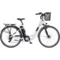 E-Bike TELEFUNKEN "Multitalent RC822" E-Bikes Gr. 48 cm, 28 Zoll (71,12 cm), weiß City Elektrofahrrad, Damen Herren, 28 Zoll, 36 V 374 Wh Akku, Pedelec