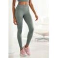 LASCANA Seamless Leggings '- Po Push Up Leggings' grün Gr. XS (32/34) für Damen. Mit Logodruck. Figurbetont