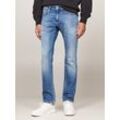 Slim-fit-Jeans TOMMY JEANS "SCANTON SLIM", Herren, Gr. 30, Länge 34, blau (denim medium), Denim/Jeans, Obermaterial: 92% Baumwolle, 6% Polyester, 2% Elasthan, casual, slim fit, Jeans, mit Logoprägung