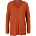 V-Pullover aus 100% Premium-Kaschmir include orange