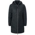 Daunen-Long-Steppjacke MYBC schwarz