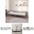 The Living Store Tagesbett Grau Kiefer Massivholz 90x200 cm - Betten & Bettgestelle