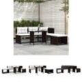 The Living Store 4-tlg. Garten-Lounge-Set Poly Rattan Braun - Gartenmöbel-Sets