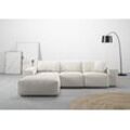 Ecksofa ANDAS "Glimminge L-Form auch in Breitcord, Feincord + Easy care-Bezug" Sofas Gr. B/H/T: 264cm x 71cm x 191cm, Cord, Ottomane links, weiß (snow) Breite 264, Zierkissen