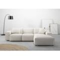 Ecksofa ANDAS "Glimminge L-Form auch in Breitcord, Feincord + Easy care-Bezug", weiß (snow), B:264cm H:71cm T:191cm, 12% Polyaxryl, 88% Polyester, Sofas, Breite 264, Zierkissen