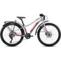 Trekkingrad GHOST "Kato 24 Pro EQ" Fahrräder Gr. 30 cm, 24 Zoll (60,96 cm), silberfarben (rot, silberfarben) für Damen und Herren, Kettenschaltung