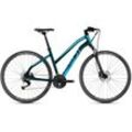 Fitnessbike GHOST "Square Cross Base AL W" Gr. 47, schwarz (blau, schwarz), Fahrräder, 42cm, 28 Zoll (71,12cm), für Damen und Herren, Kettenschaltung