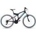 Mountainbike KS CYCLING "Zodiac" Gr. 48, schwarz (schwarz, schwarz), Fahrräder, 48cm, 26 Zoll (66,04cm), für Damen und Herren, Kettenschaltung