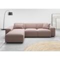 Ecksofa ANDAS "Glimminge L-Form auch in Breitcord, Feincord + Easy care-Bezug" Sofas Gr. B/H/T: 264cm x 71cm x 191cm, Cord, Ottomane rechts, rosa Breite 264, Zierkissen