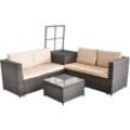 Mucola - xxl Sitzgruppe Polyrattan Gartenlounge Set Sitzgarnitur Gartenmöbel Sitzecke