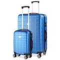 Monzana® 2er Kofferset Koffer TSA Schloss M und XL Reisekoffer Handgepäck Trolley Case blau