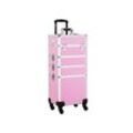 Yaheetech Kosmetikkoffer 4 in 1 Schmuckkoffer Friseurkoffer Beautycase Schminkkoffer, Pink